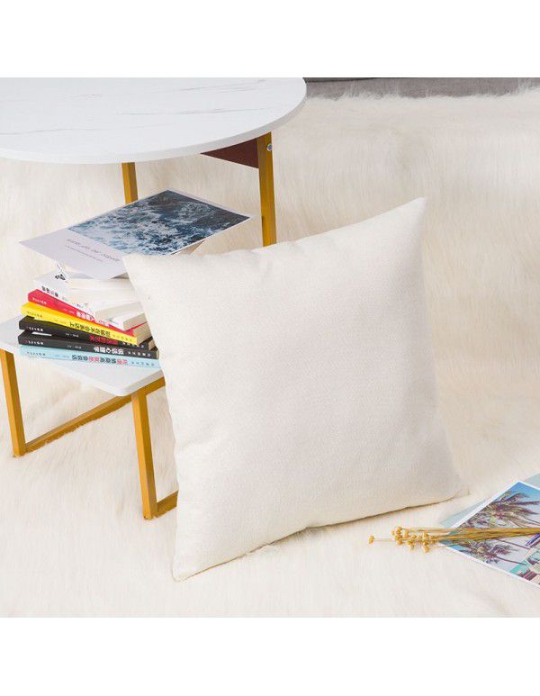 Nordic solid cotton linen pillow sofa cushion cover living room bedroom car office backrest multicolor modern simplicity