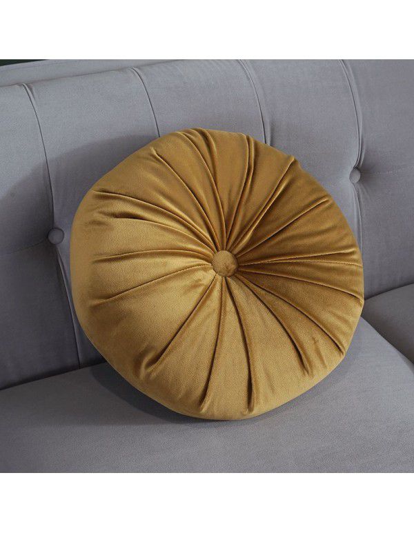 Autumn and winter Dutch velvet round thickened pillow Office waist against Nordic ins solid color bedside sofa Pumpkin pillow