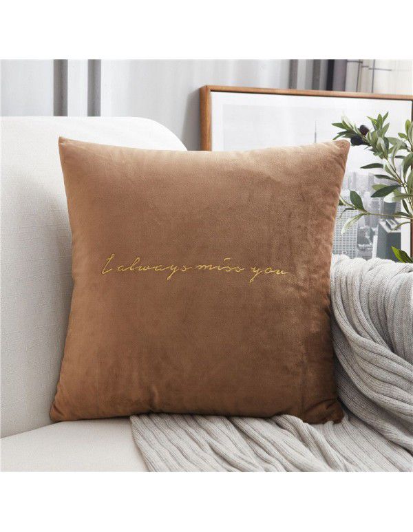 Nordic luxury style sofa pillowcase cushion living room velvet pillowcase 4545 bedside enlarged backrest