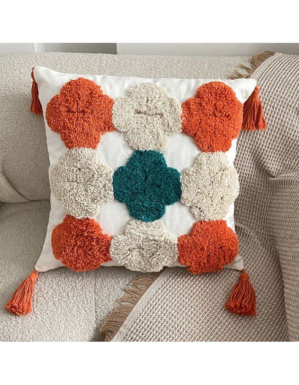 Nordic ins bohemian tufted five pointed star pillow popular home stay sofa bedside cushion office waist pillow