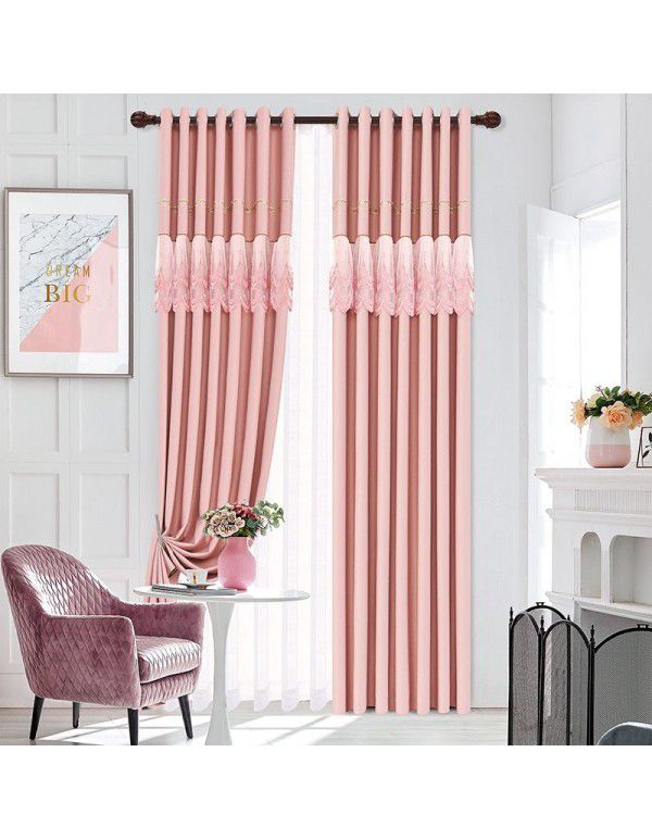 3.2 High splicing curtain bedroom wedding room warm romantic shading curtain wholesale