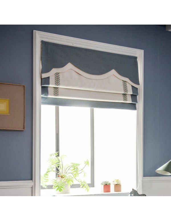 Nordic small leaf Roman curtain lifting curtain study small window pull-down curtain small window curtain