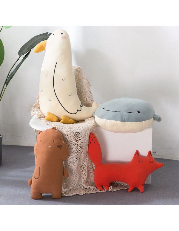 Creative Sita Animal Pillow Office Lunch Rest Waist Cushion Seabird Whale Bear Plush Toy Girl Gift