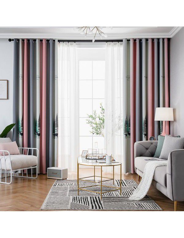 Curtain cloth wholesale, finished curtain, bedroom, home, living room, wind, shading curtain thickening, manufacturer, direct sale, quick sale