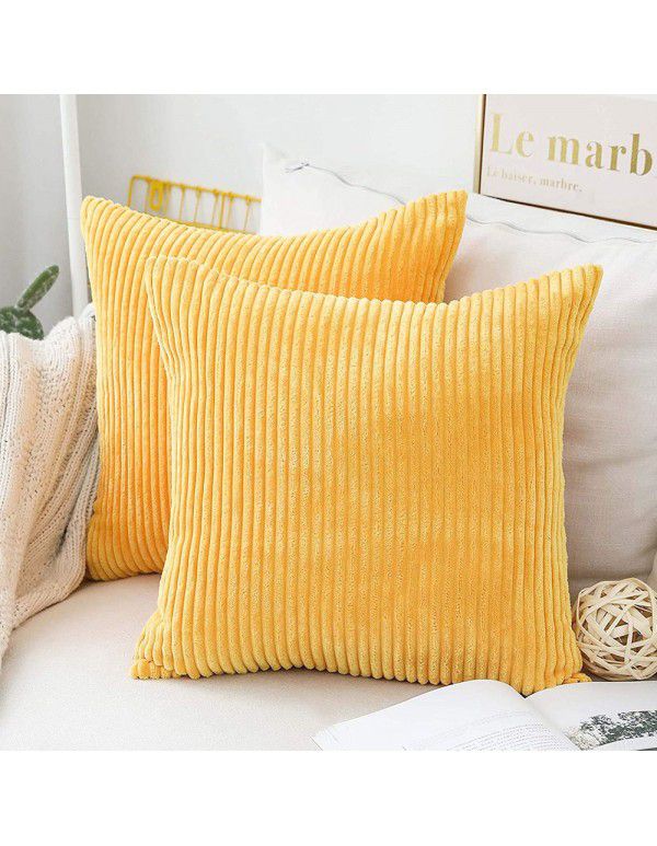 Corduroy pillowcase Amazon home nylon polyester plush strip cushion simple modern cushion cover directly supplied by the manufacturer