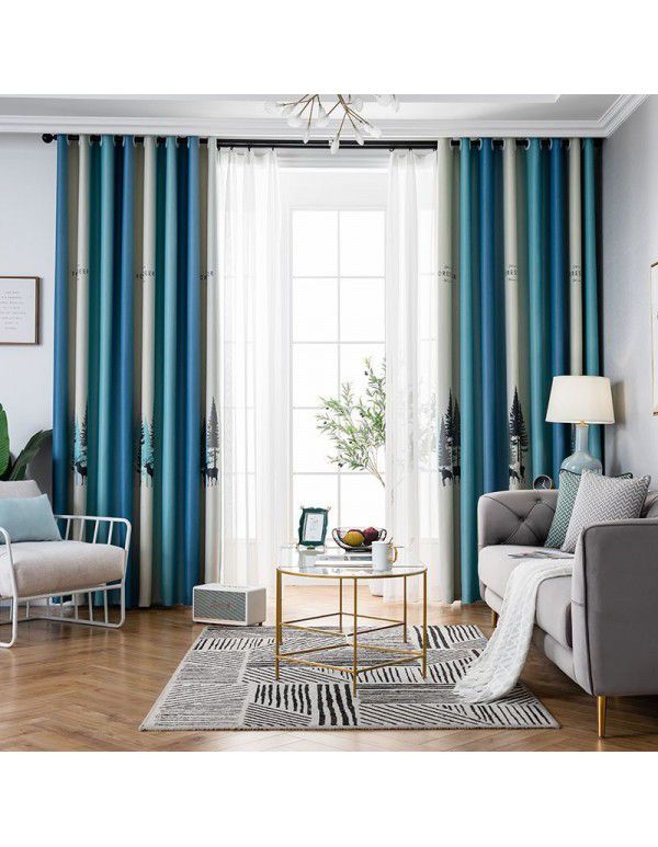 Curtain cloth wholesale, finished curtain, bedroom, home, living room, wind, shading curtain thickening, manufacturer, direct sale, quick sale