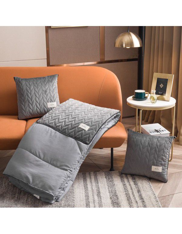 Velvet light luxury pillow, quilt dual-use thickened car office air conditioner, cushion sofa, nap pillow, pillow