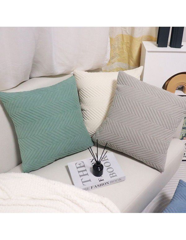 Cross border quilting, ultrasonic three-dimensional embossing pillow cover, simple home pillow, bedside cushion cover, sofa wholesale