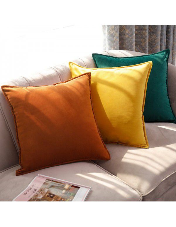 Thickened plush sofa, pillow, cushion cover, office waist pillow, cashmere velvet bed pillow, square core manufacturer