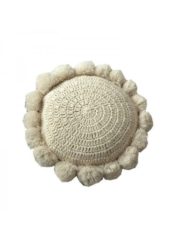 Yutujia Creative Round Ball Pillow Nordic Design Handmade Woolen Sofa Cushion Cushion Solid Color Cushion