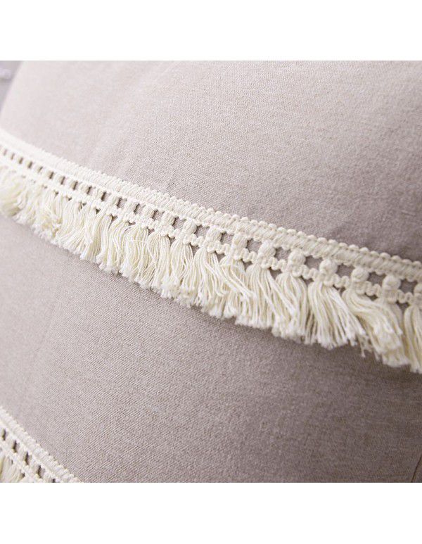 Nordic linen tassel pillow cover American style garden sofa pillow office waist pillow bedside cushion waist back wholesale