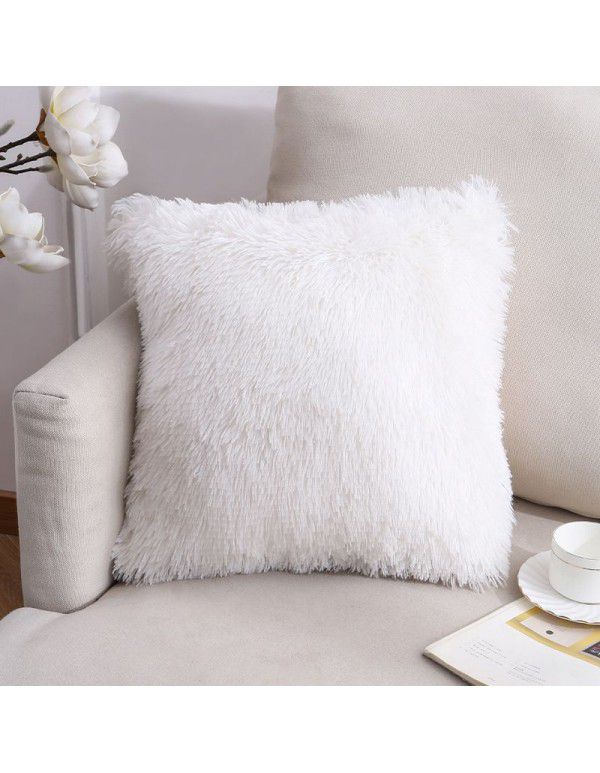 Plush Throw Pillow 2022 Cross border Amazon New Product Solid Color Sofa Cushion Cover Sea Velvet Office Home Cushion