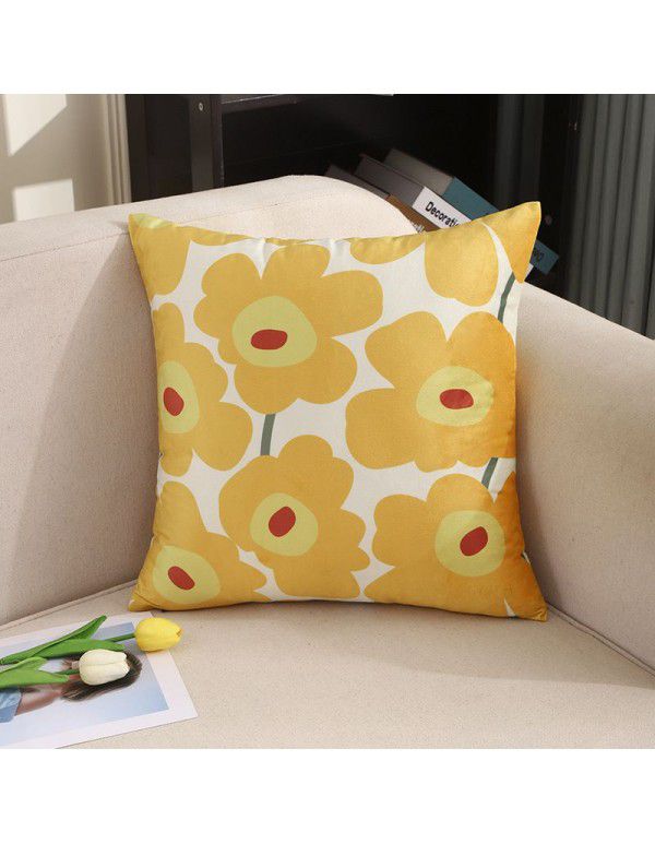 Velvet pillowcase ins wind chessboard lattice bedside upholstery cushion waist pillow backrest sofa pillowcase wholesale