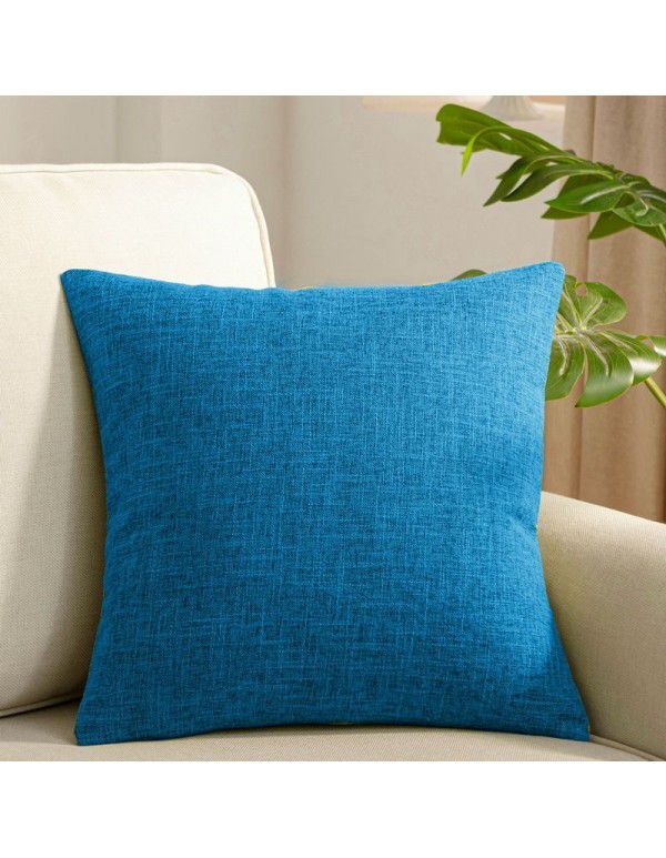 Manufacturer's direct sales of solid color linen cushion sofa bed cushion plain color thickened cushion cushion cushion cushion pillow cover