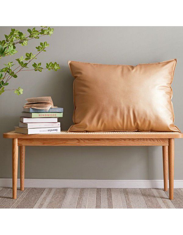 Nordic luxury leather sofa pillow cover sitting room cushion pillow oversize rectangular waist pillow simple