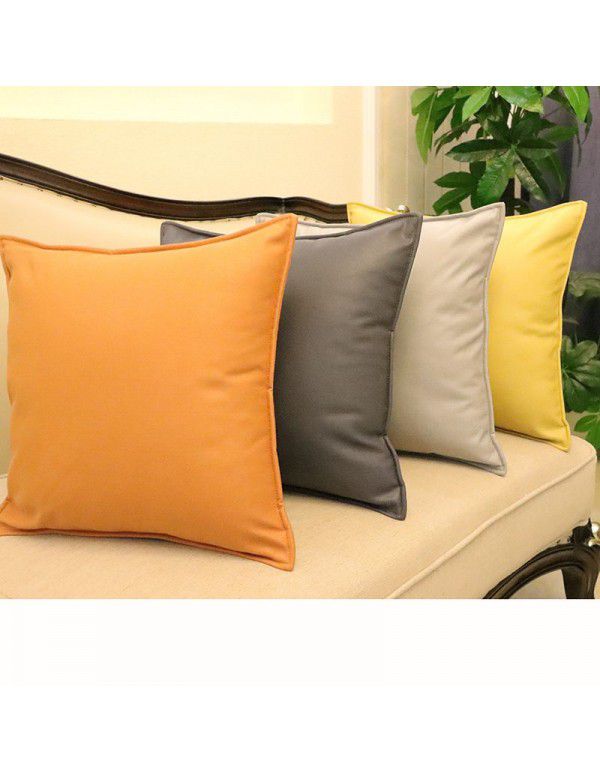 Science and technology cloth light luxury Nordic square living room sofa pillowcase modern simple cushion waist pillow solid color orange big lean