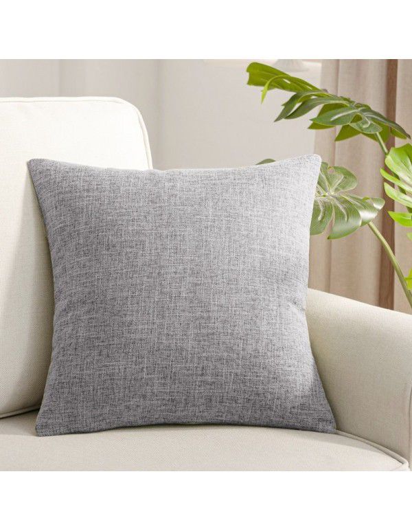 Manufacturer's direct sales of solid color linen cushion sofa bed cushion plain color thickened cushion cushion cushion cushion pillow cover