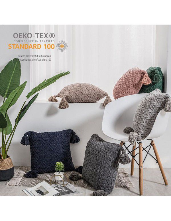 Best AS Same Chenille Knitted Throw Pillow Cover Home Soft Accessories Asia Home Excluding Tax