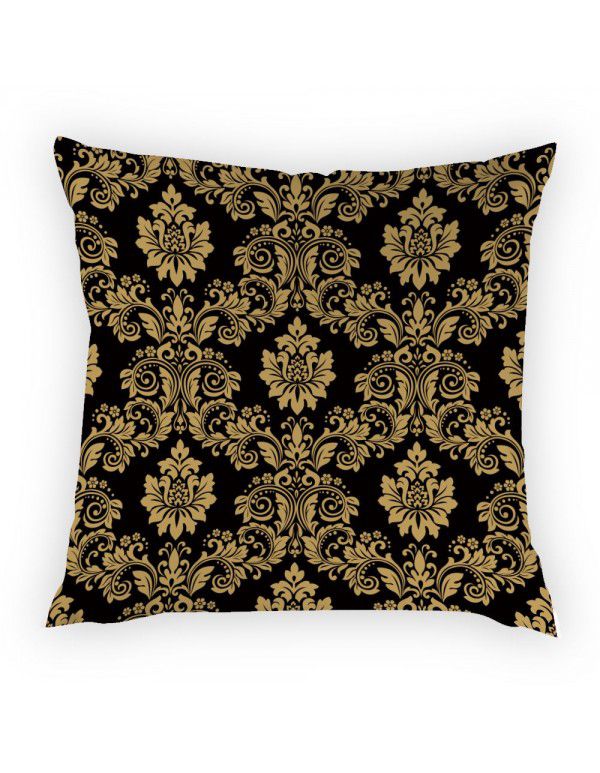 Pattern Line Gold Throwing Pillow Cover Digital Printing Simple Pillow Cover Cross border Best Backrest Home Fabric Cushion