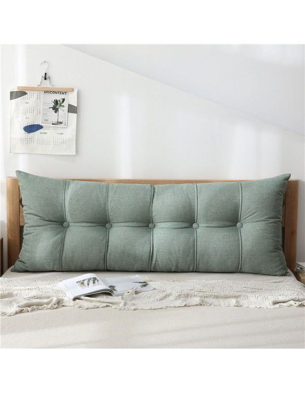 Cotton and linen headboard large cushion soft bag removable washable large backrest bed pillow tatami backrest sofa long pillow