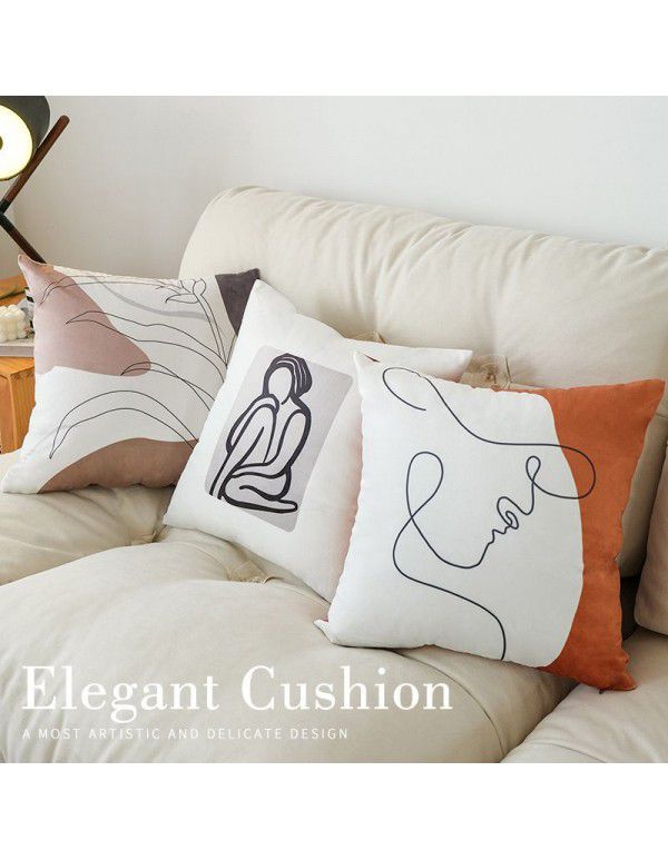 Velvet pillowcase ins wind chessboard lattice bedside upholstery cushion waist pillow backrest sofa pillowcase wholesale