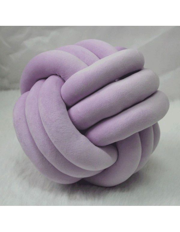 Ins Danish Knitted Knot Pillow Color Knot Throw Pillow Sofa Decorative Pillow Hand woven Ball Pillow