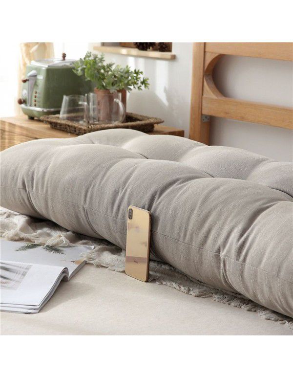 Cotton and linen headboard large cushion soft bag removable washable large backrest bed pillow tatami backrest sofa long pillow