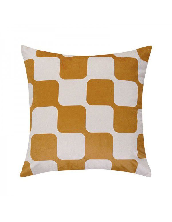 Velvet pillowcase ins wind chessboard lattice bedside upholstery cushion waist pillow backrest sofa pillowcase wholesale