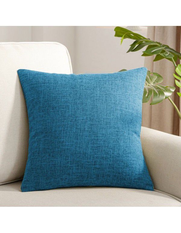 Manufacturer's direct sales of solid color linen cushion sofa bed cushion plain color thickened cushion cushion cushion cushion pillow cover