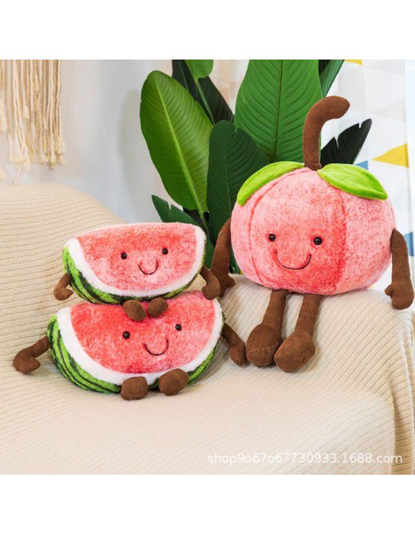 Fruit doll Apple plush toy doll Watermelon cherry children small puppet pillow comforting baby gift girl