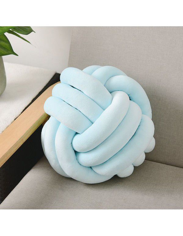 Ins Danish Knitted Knot Pillow Color Knot Throw Pillow Sofa Decorative Pillow Hand woven Ball Pillow