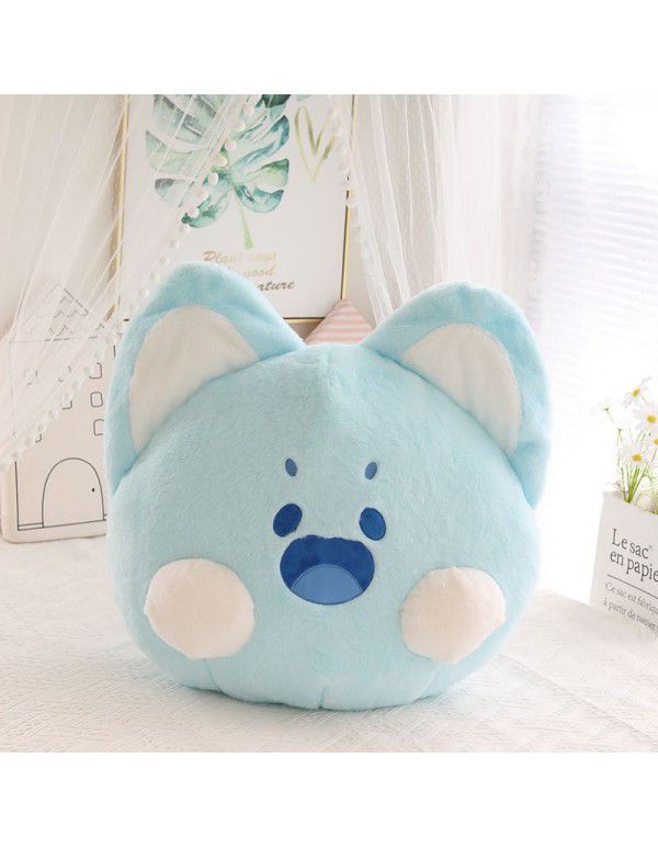 Cartoon Doodle Meow Car Head Restraint Neck Guard Car Decoration Nap Pillow Waist Pillow Cute Hand Covering Plush Throw Pillow