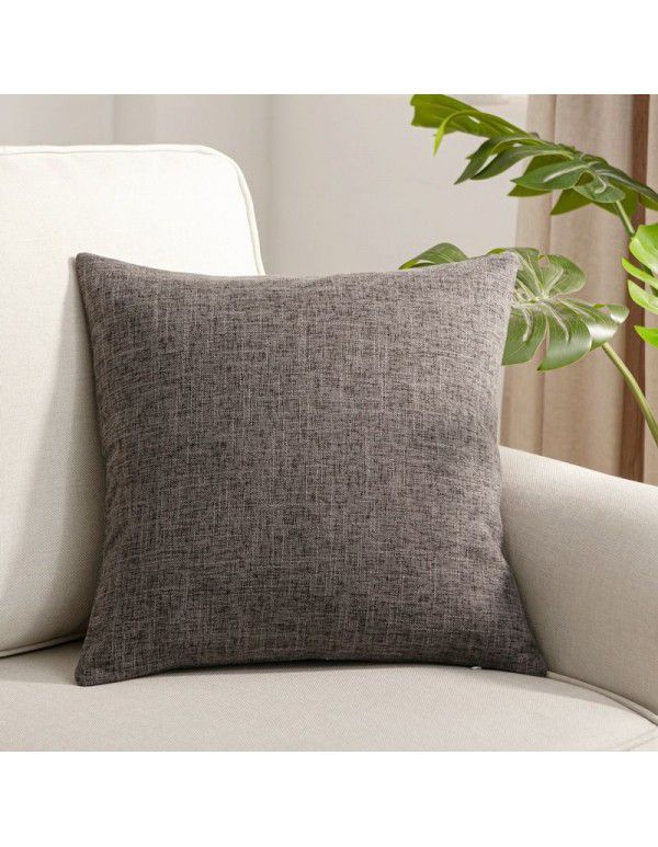 Manufacturer's direct sales of solid color linen cushion sofa bed cushion plain color thickened cushion cushion cushion cushion pillow cover