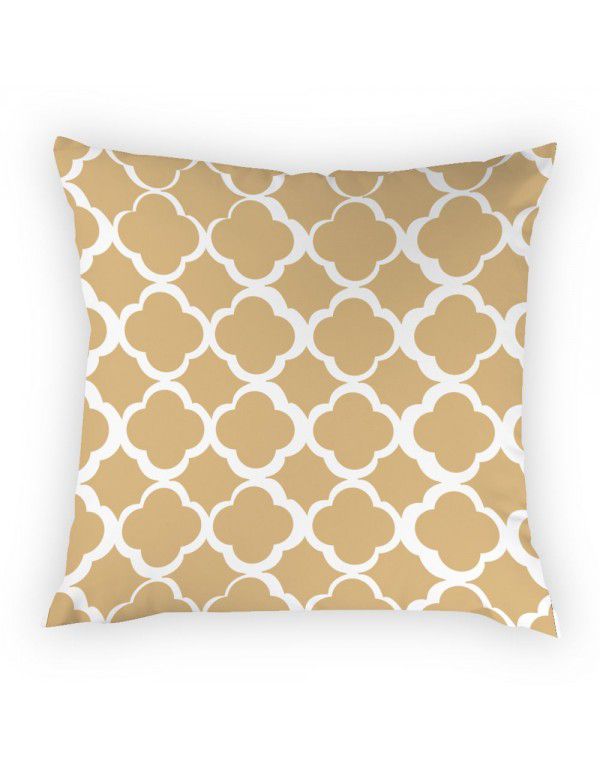 Pattern Line Gold Throwing Pillow Cover Digital Printing Simple Pillow Cover Cross border Best Backrest Home Fabric Cushion