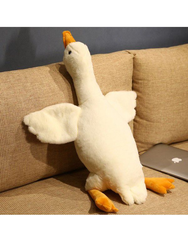 Net red imitation big white goose pillow plush toy large long goose comforts the sleeping baby