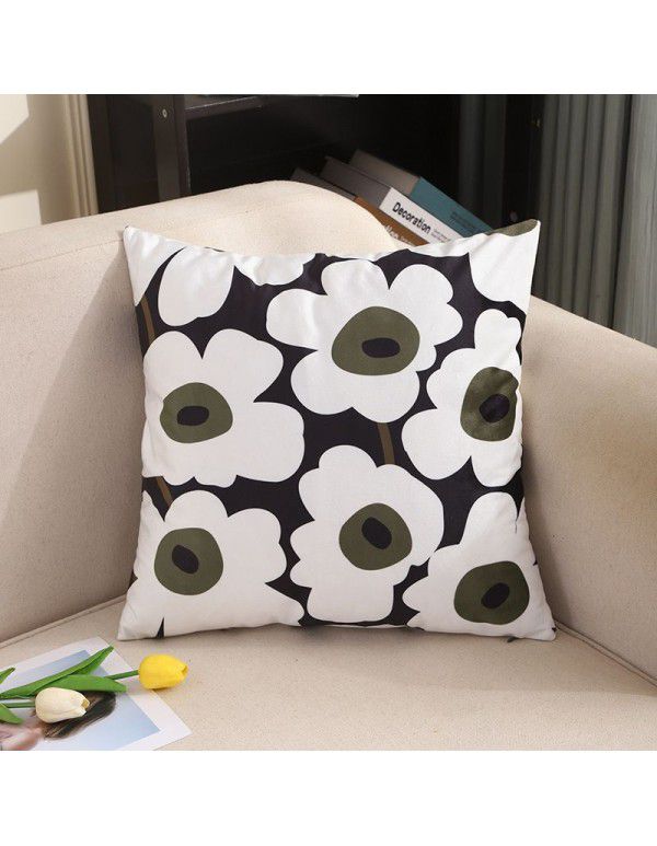 Velvet pillowcase ins wind chessboard lattice bedside upholstery cushion waist pillow backrest sofa pillowcase wholesale