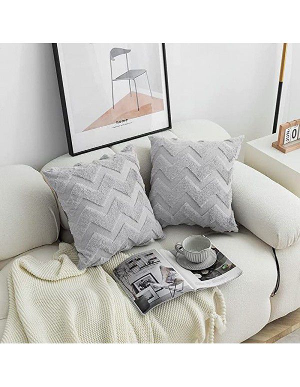 Cross border quilted pillows Headrest pillowcase ins velvet cotton linen pillowcase plush cushion cover Waist rest wholesale