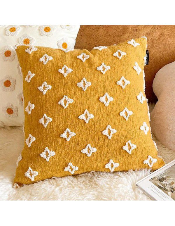 Nordic luxury ins retro chessboard style pillow, thousand bird style pillow case, sofa, living room, model room, bedside pillow