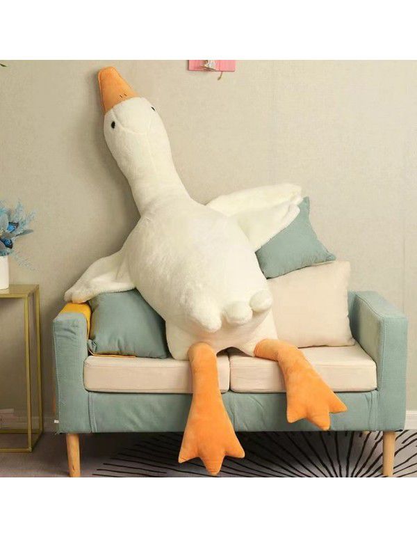 Net red imitation big white goose pillow plush toy large long goose comforts the sleeping baby