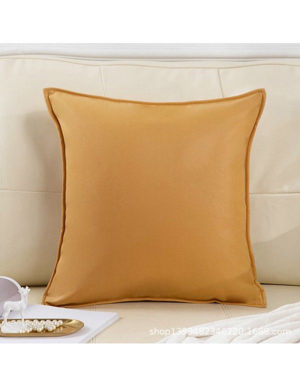 Bedhead cushion American style sofa science and technology cloth pillowcase solid color sofa pillow waist lean luxury orange waist pillow wholesale