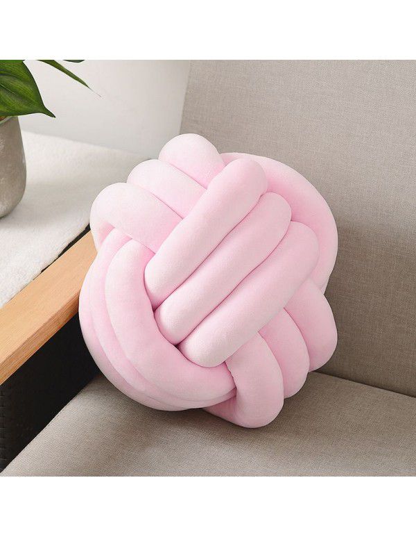 Ins Danish Knitted Knot Pillow Color Knot Throw Pillow Sofa Decorative Pillow Hand woven Ball Pillow