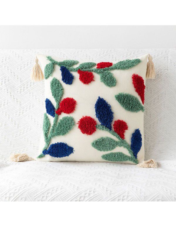 New Bohemian Geometric Tufted Pillow Case Home Fringe Cushion Home Stay Simple Waist Pillow