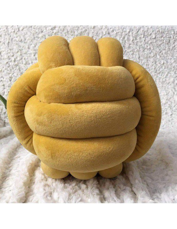 Ins Danish Knitted Knot Pillow Color Knot Throw Pillow Sofa Decorative Pillow Hand woven Ball Pillow