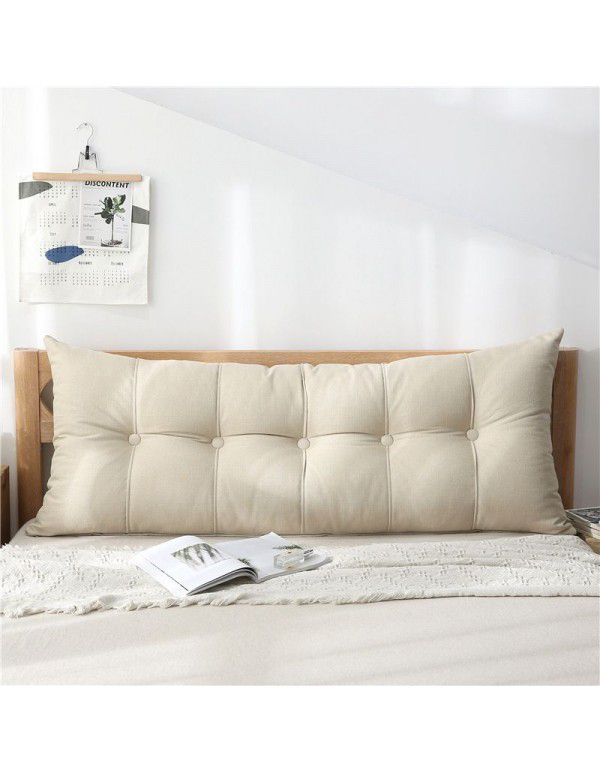 Cotton and linen headboard large cushion soft bag removable washable large backrest bed pillow tatami backrest sofa long pillow