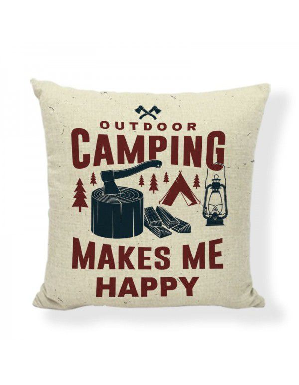 Cross border Explosion Camping Aesthetics Throwing Pillow Cushion Outdoor Tent Decoration Pillow Case Home Decoration Amazon 45cm