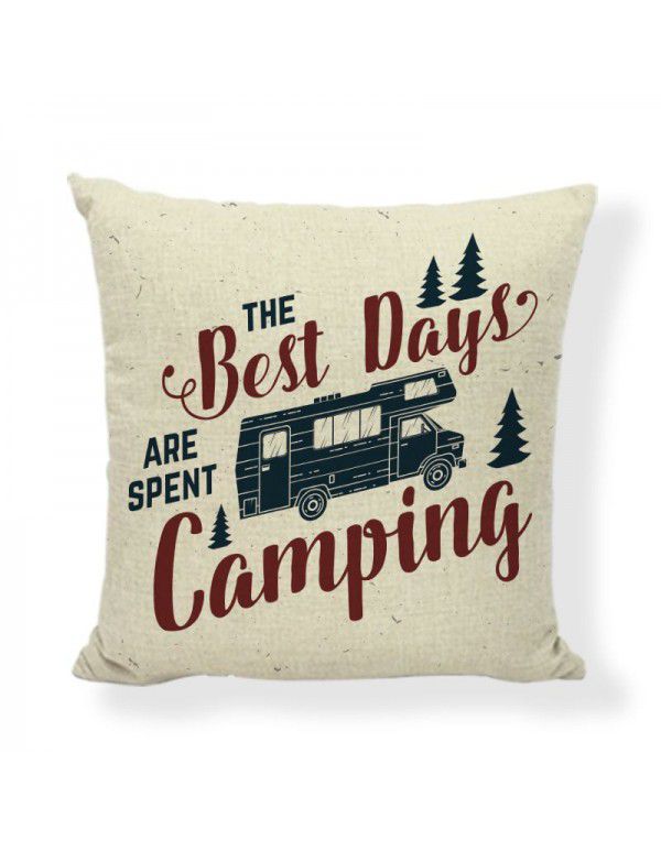 Cross border Explosion Camping Aesthetics Throwing Pillow Cushion Outdoor Tent Decoration Pillow Case Home Decoration Amazon 45cm