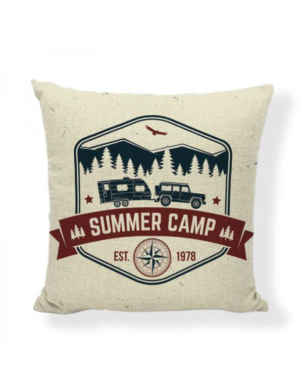 Cross border Explosion Camping Aesthetics Throwing Pillow Cushion Outdoor Tent Decoration Pillow Case Home Decoration Amazon 45cm