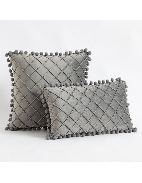 Cross border Amazon velvet diamond wool ball pillow Office pillow European style sofa cushion waist pillow