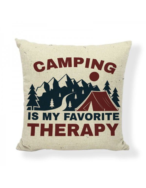 Cross border Explosion Camping Aesthetics Throwing Pillow Cushion Outdoor Tent Decoration Pillow Case Home Decoration Amazon 45cm