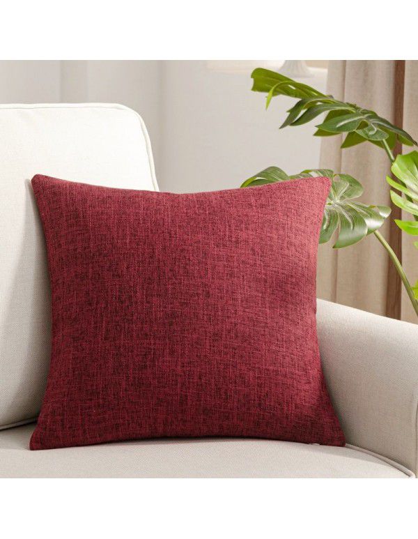 Manufacturer's direct sales of solid color linen cushion sofa bed cushion plain color thickened cushion cushion cushion cushion pillow cover